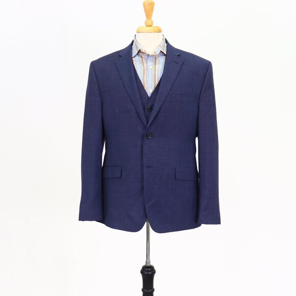 Ralph Lauren 42S Blue Check 2-Button Sport Coat Blazer Jacket T064 - Picture 1 of 11